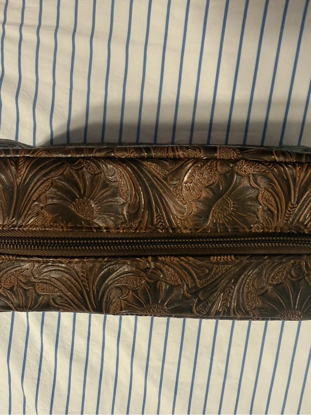 Dezi Embossed Brown Leather  Travel Organizer